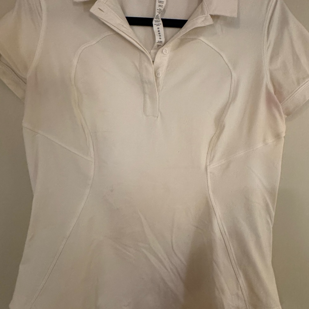 Lululemon Athletica Cream Fitted Polo Shirt